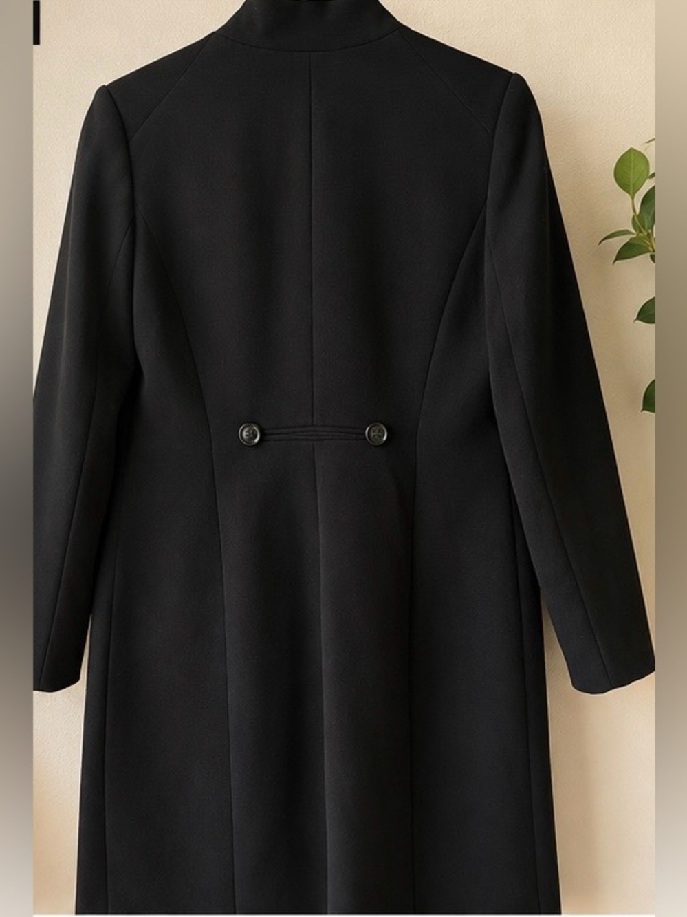 Calvin Klein Black Military Style Stretch Coat Jacket Size 6 - Picture 4 of 5